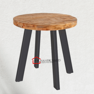Mango Wood and Natural-Coloured, Distressed Look Dining Table