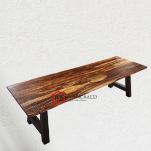 Barney Dining Room Table with Wane, 280 x 100 cm, Sheesham Wood