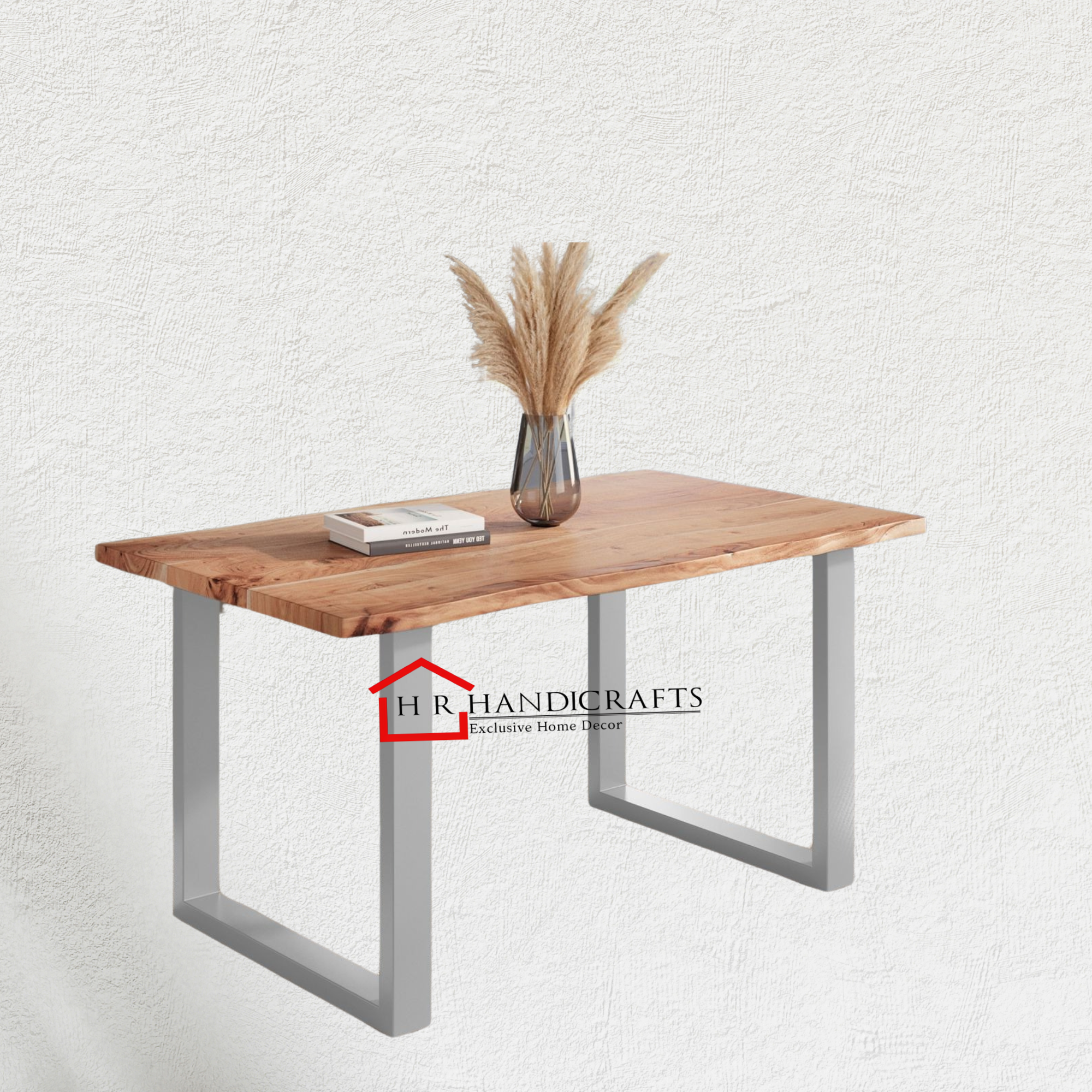 Coffee Table 80 x 80 cm Quintus, Real Tree Edge, Solid Side Table Made of Mango Wood