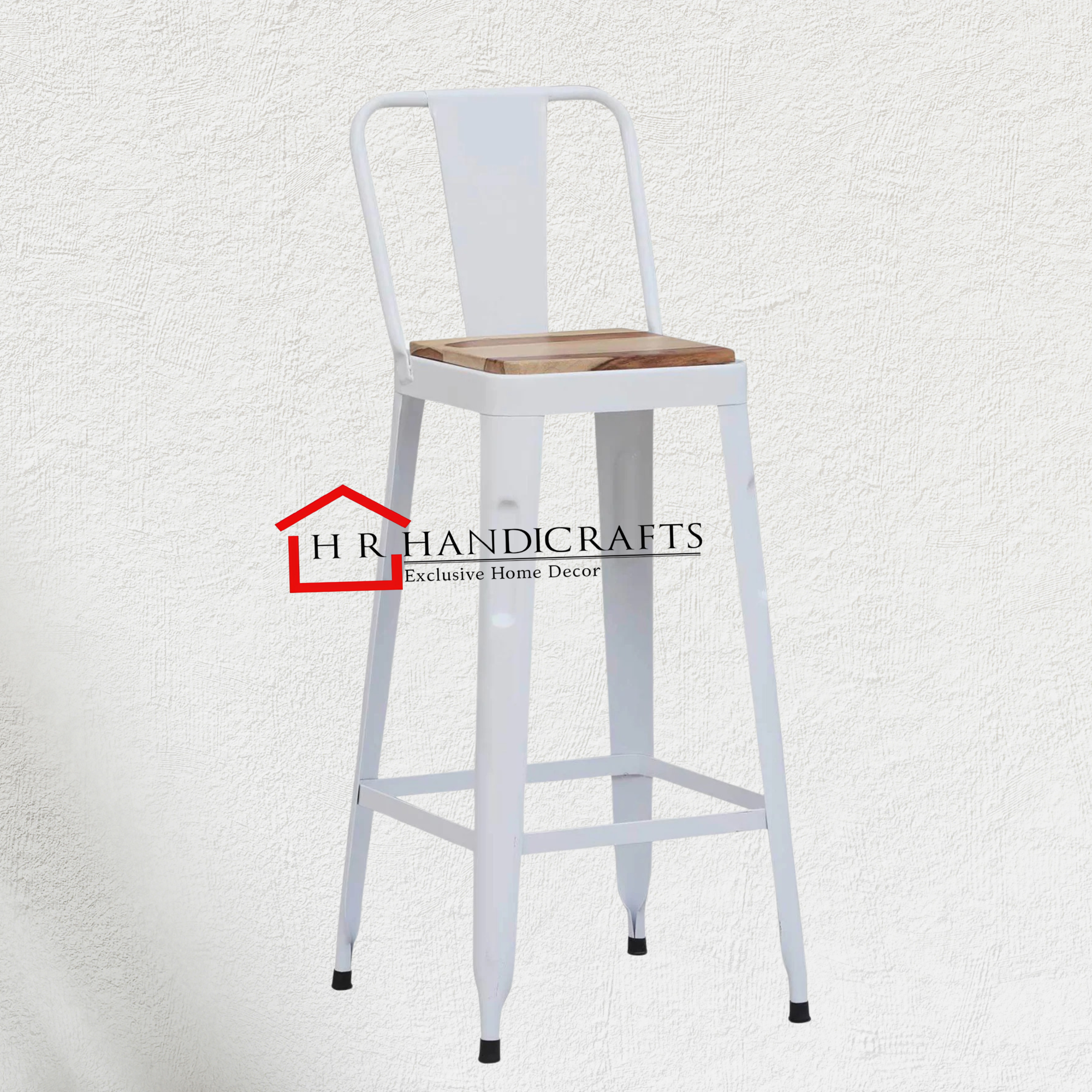 Metal Bar Stools with Backs Counter Stools Set of 4 Counter Height Stools High Back Bar Chairs 26 Inch Bar Stools Farmhouse White