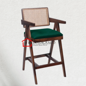 Knight Solid Wood Bar Chair In Beige Color