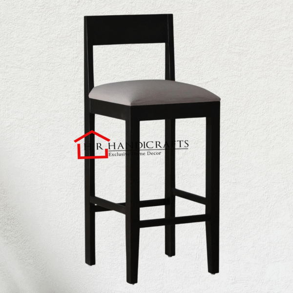 Ebony Wood Bar Stool – Scratch-Resistant Finish