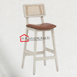 Byron Solid Wood Bar Chair – Sandblasted White Distress Finish