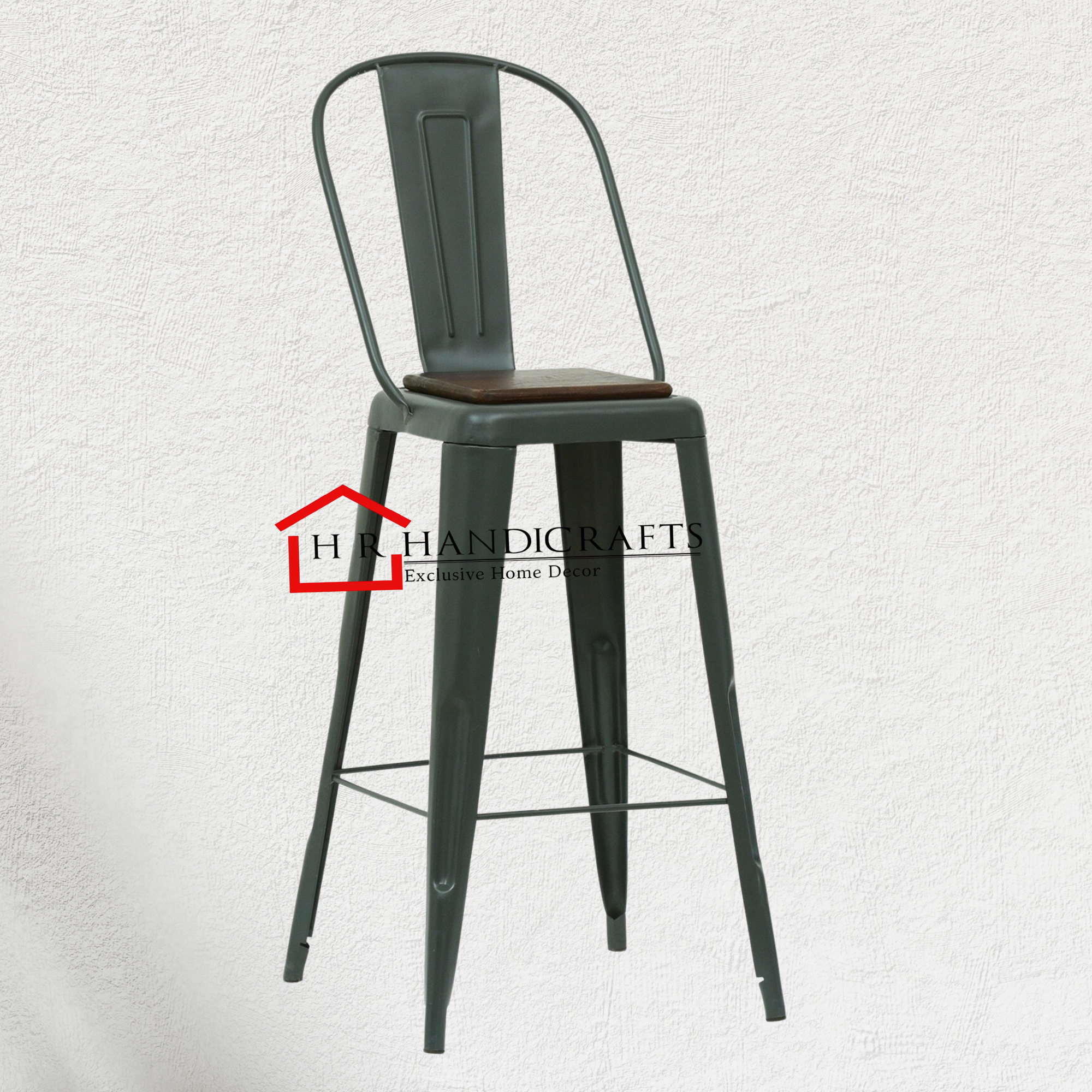 Burrows Metal Bar Stool – Sleek Grey Finish
