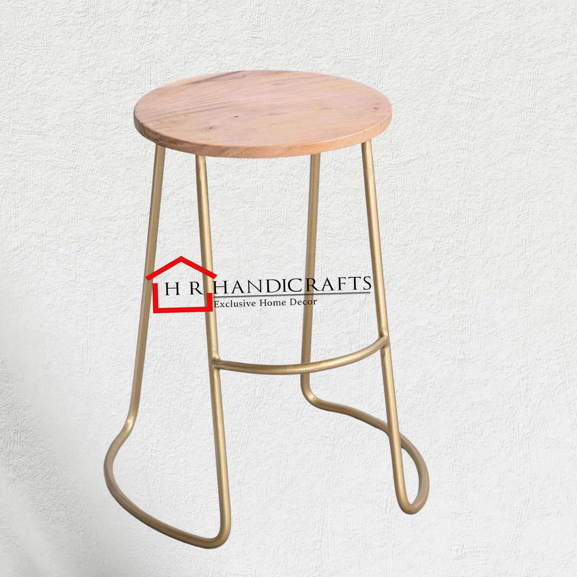 Koyo Acacia Wood & Metal Stool – Organic Modern Design