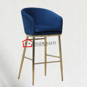 Perdue Bar Stool – Dark Blue Velvet Upholstery