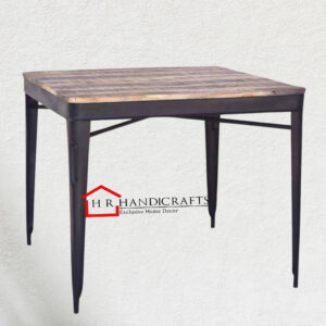 Reclaimed Wood Dining Table with Metal Leg Base | HR Handicrafts