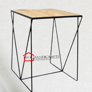 Square Dining Table with Hairpin Legs and Pine Wood Top | HR Handicrafts