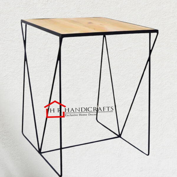 Square Dining Table with Hairpin Legs and Pine Wood Top | HR Handicrafts