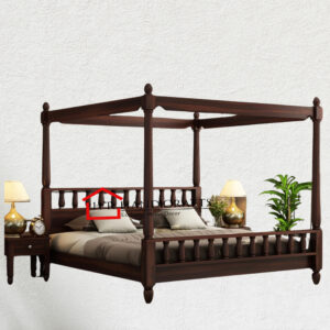 Solid Sheesham Wood King Size Poster Bed in Walnut Finish | HR Handicrafts