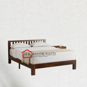 Solid Sheesham Wood Queen Size Bed in Teak Finish | HR Handicrafts