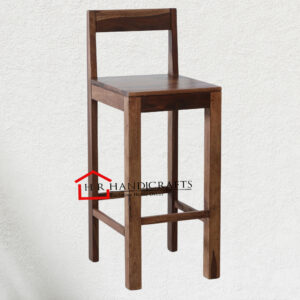 Solid Sheesham Wood Bar Chair in Scratch Resistant Rustic Teak Finish | HR Handicrafts
