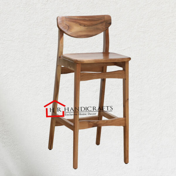Acacia Wood Bar Chair in Natural Finish | HR Handicrafts