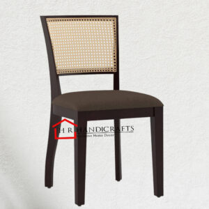 Sheesham Wood Dining Chair – Set of 2 with Cane Back and Upholstered Seat | Mahogany Finish | HR Handicrafts