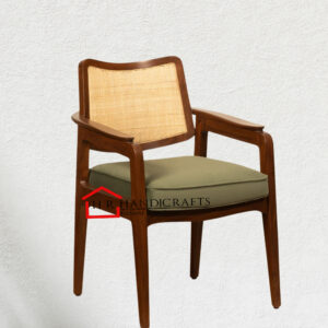 Ashton Cane Dining Chair in Artic Diamond Finish | HR Handicrafts
