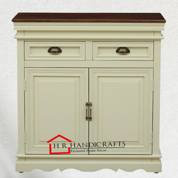Versaille Solid Wood Cabinet in Tulip Finish | Handcrafted Mango Wood Storage by HR Handicrafts