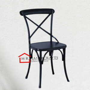 Stella Iron Chair in Black Finish | Modern Metal Chair by HR Handicrafts