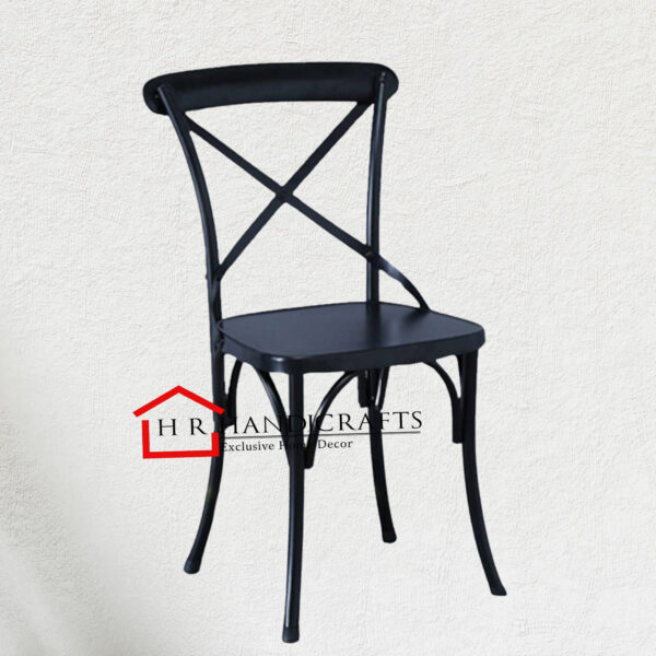 Stella Iron Chair in Black Finish | Modern Metal Chair by HR Handicrafts