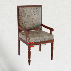 Ajmer Solid Sheesham Wood Arm Chair (Walnut Finish)