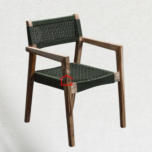 Sheesham Wood Wooden Rope Chair, Without Cushion