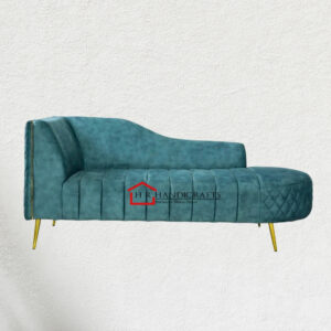 Valencia Velvet Chaise Lounger in Light Teal Color