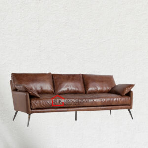 Brown Genuine Leather Sofa