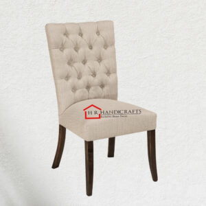 WOOD EMPIRE Wooden Dining Chairs | Button Tufted Upholstered Chairs