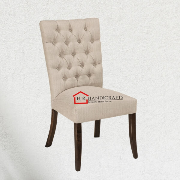 WOOD EMPIRE Wooden Dining Chairs | Button Tufted Upholstered Chairs